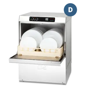 DC ED50D Economy Range 500mm Basket Frontloading Commercial Dishwasher with Drain Pump, 18 Plates