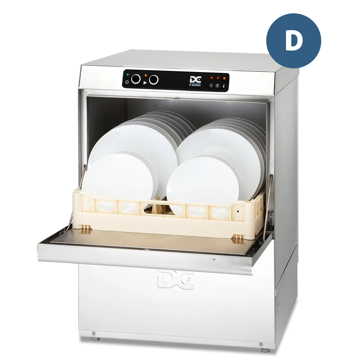 DC ED50D Economy Range 500mm Basket Frontloading Commercial Dishwasher with Drain Pump, 18 Plates