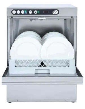 Adler AD50 500mm Basket Dishwasher with Gravity Drain & Chemical Pump, 18 Plates (13 Amp Plug)
