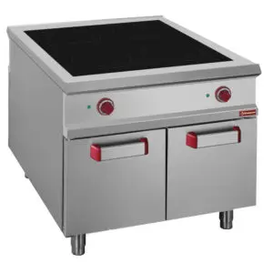 Diamond E1/4IDA2 4 Induction Hearths Freestanding Electric Range Cooker on 2 Neutral Closed Cupboards, 20kW