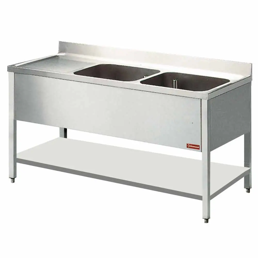 Diamond L1421S Sink 2 Tanks And 1 Drain Surface
