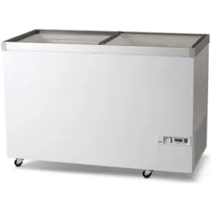 Vestfrost FKG404 White Display Chest Cooler with Glass Lid, 386 Litres