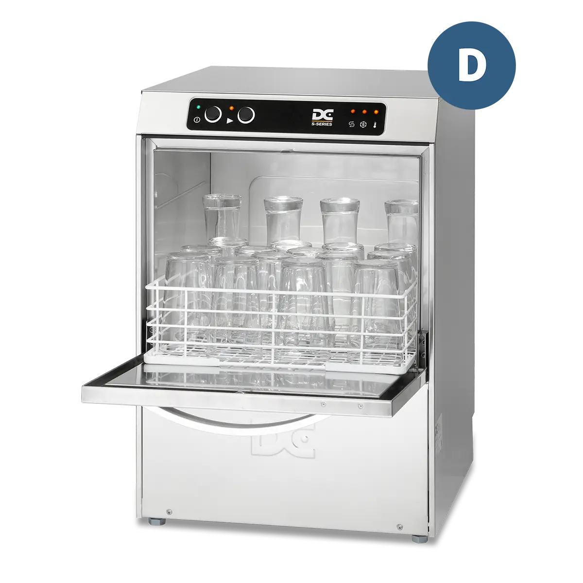 DC SGP40D Standard Range 400mm Basket Frontloading Commercial Glasswasher with Drain Pump, 18 Pint Capacity