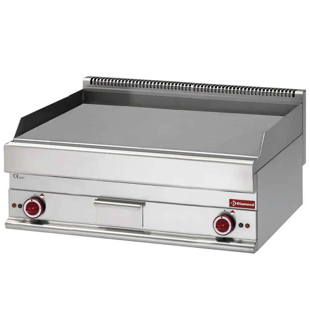 Diamond E65/PLCD10T-230V/3- Extra Large Smooth Cooking Plate Countertop Chrome Electric Griddle, 12kW