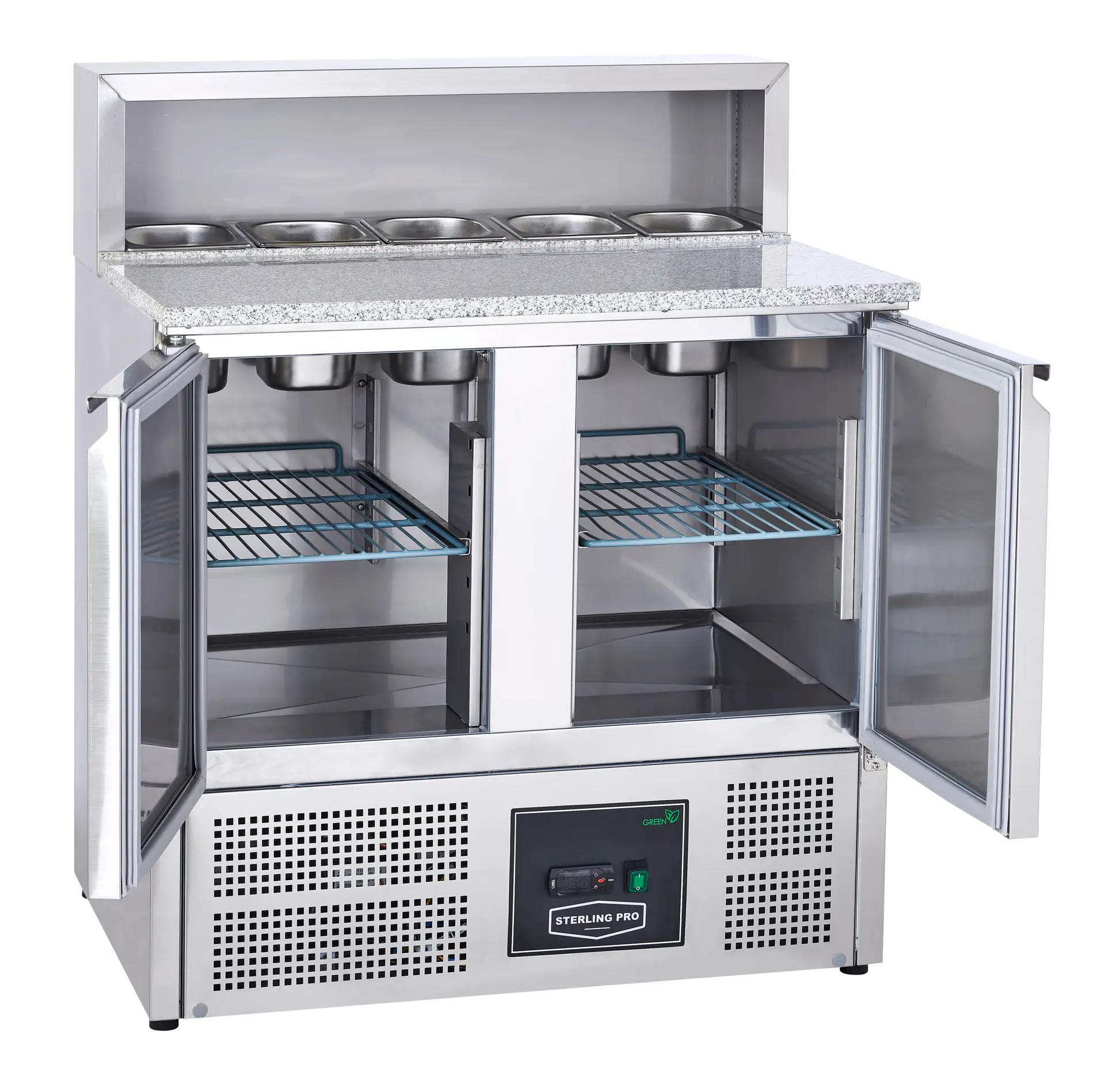 Sterling Pro GRADED Cobus SPU902PZ 2 Door Pizza Counter Granite Top 5 x GN1/6, 240 Litres - Image 2