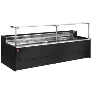 Diamond VZ25/B5-VR2 Flat Glass Black Refrigerated Serveover Counter, 2500mm