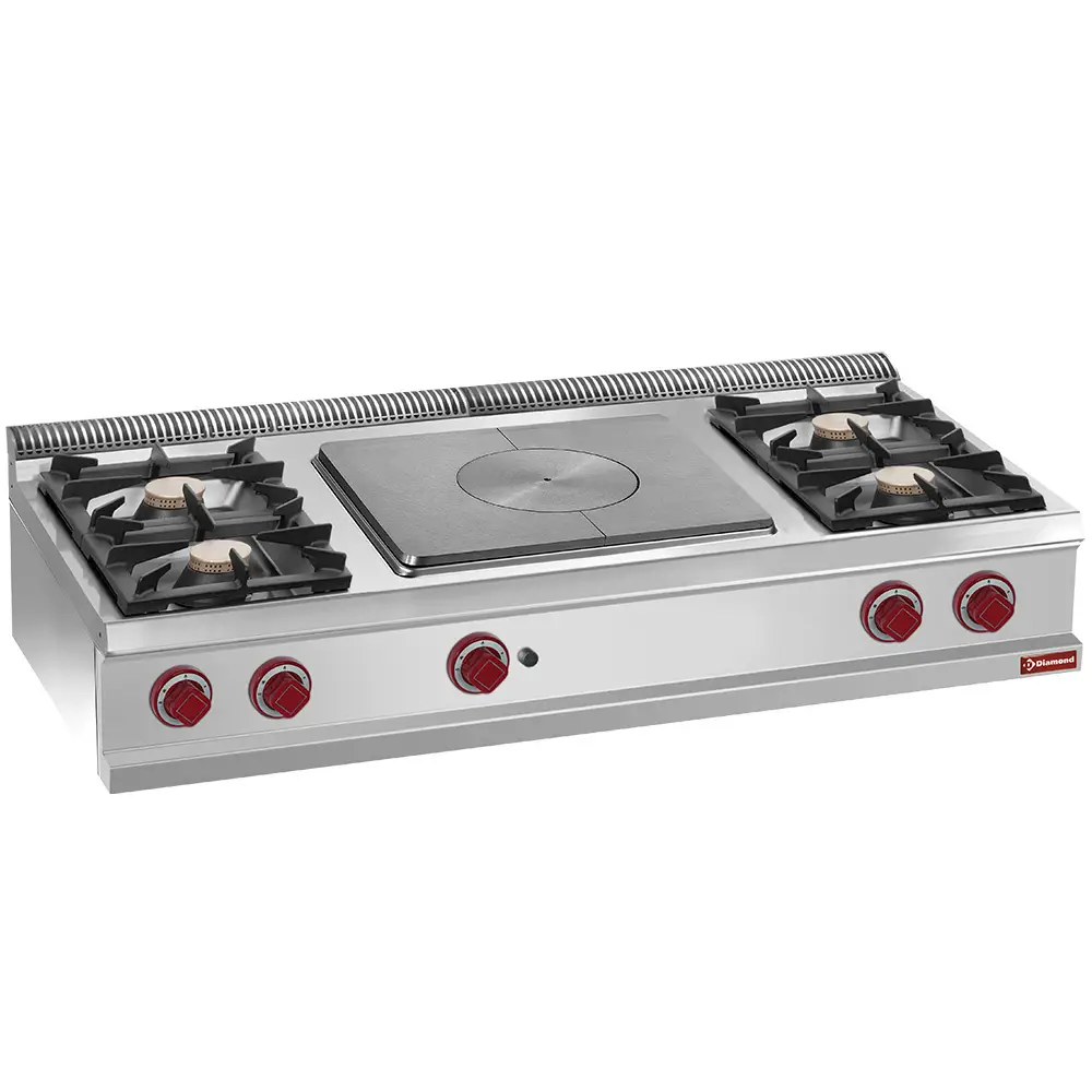 Diamond G7/T4B15T Cooker 4 burners, central cooking hob -Top-