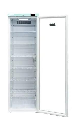 LEC Medical PCGR400CT Glass Single Door Pharmacy Connect Upright Refrigerator, 394 Litres