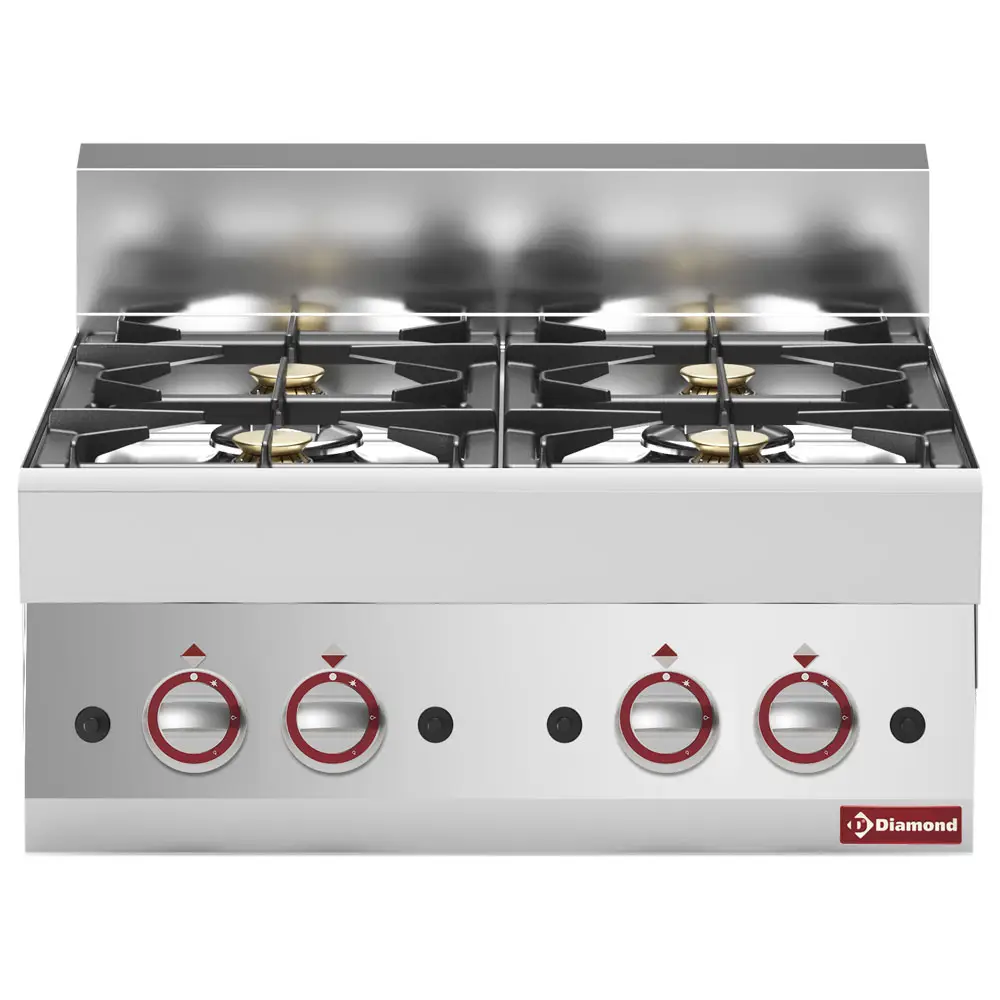 Diamond G65/4F7T-N 4 Burner Countertop Gas Range Cooker