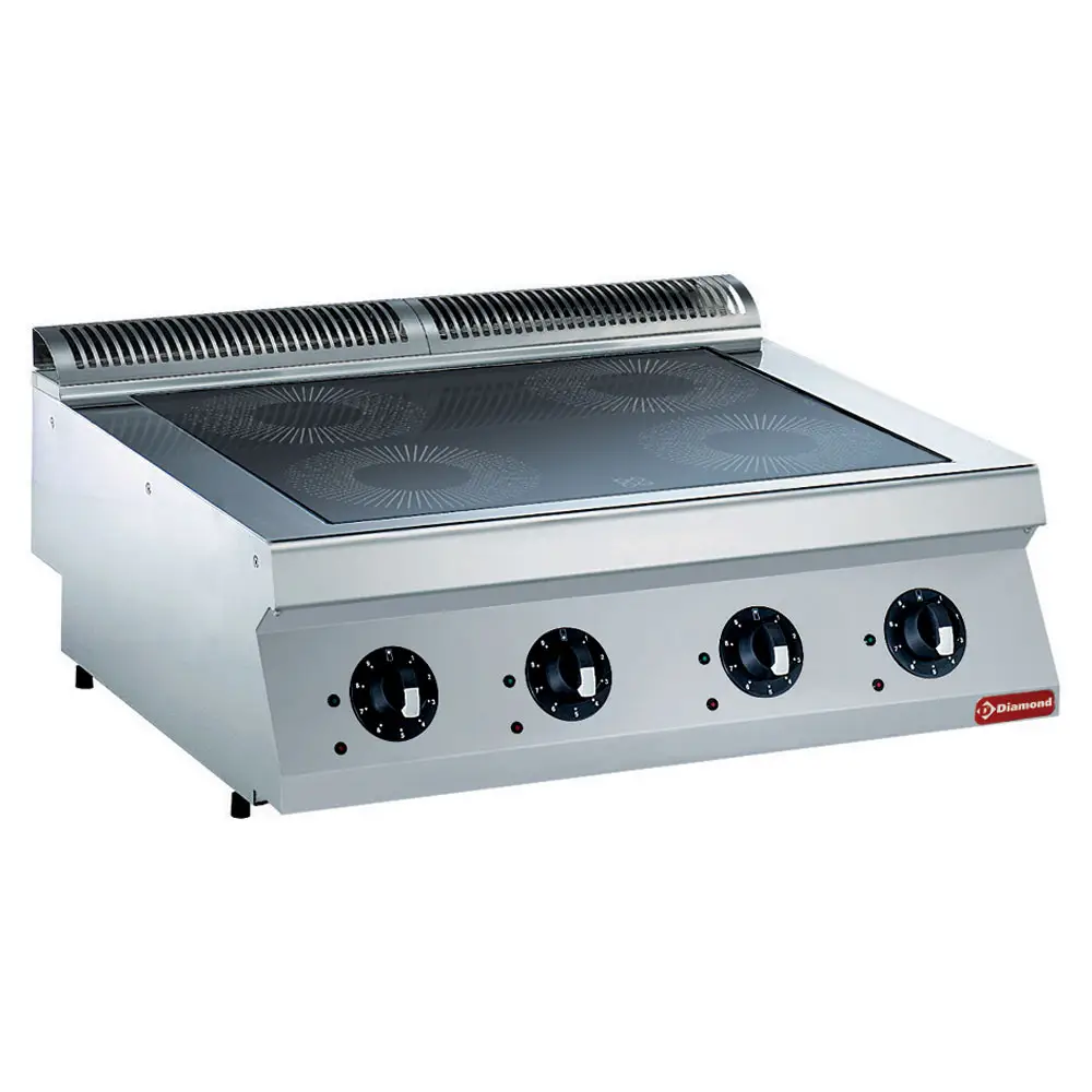 Diamond E17/4ID8T-N Vitroceramic Electric 4 Induction Hob Cooker, 14kW