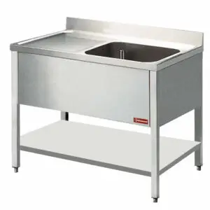 Diamond L1411S Sink 1 Tub 600X500Xh325, Left Drain Surface