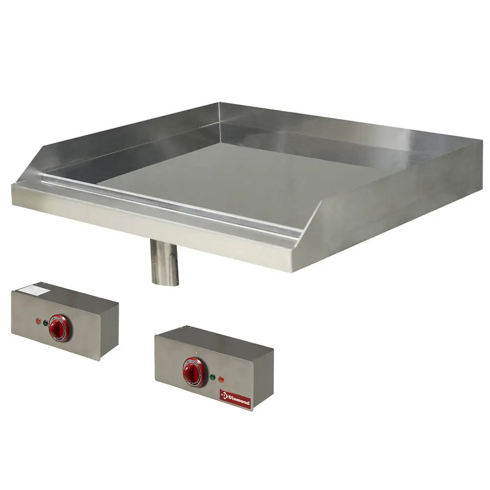 Diamond EDI/PLCD7-230V/3- Smooth cooking plate, electric, chrome-plated, drop in