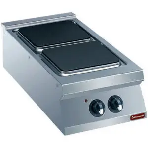 Diamond E22/2PQ4T-N 2 Squared Hobs Countertop Electric Range Cooker, 8kW
