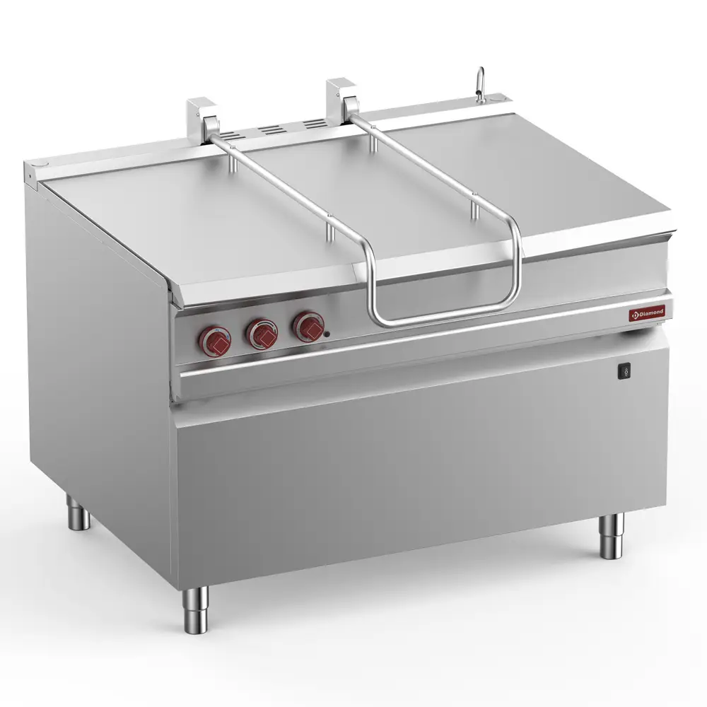 Diamond E9-BRI12-N Stainless Steel Tilting Electric Bratt Pan on Cupboard, 120 Litres