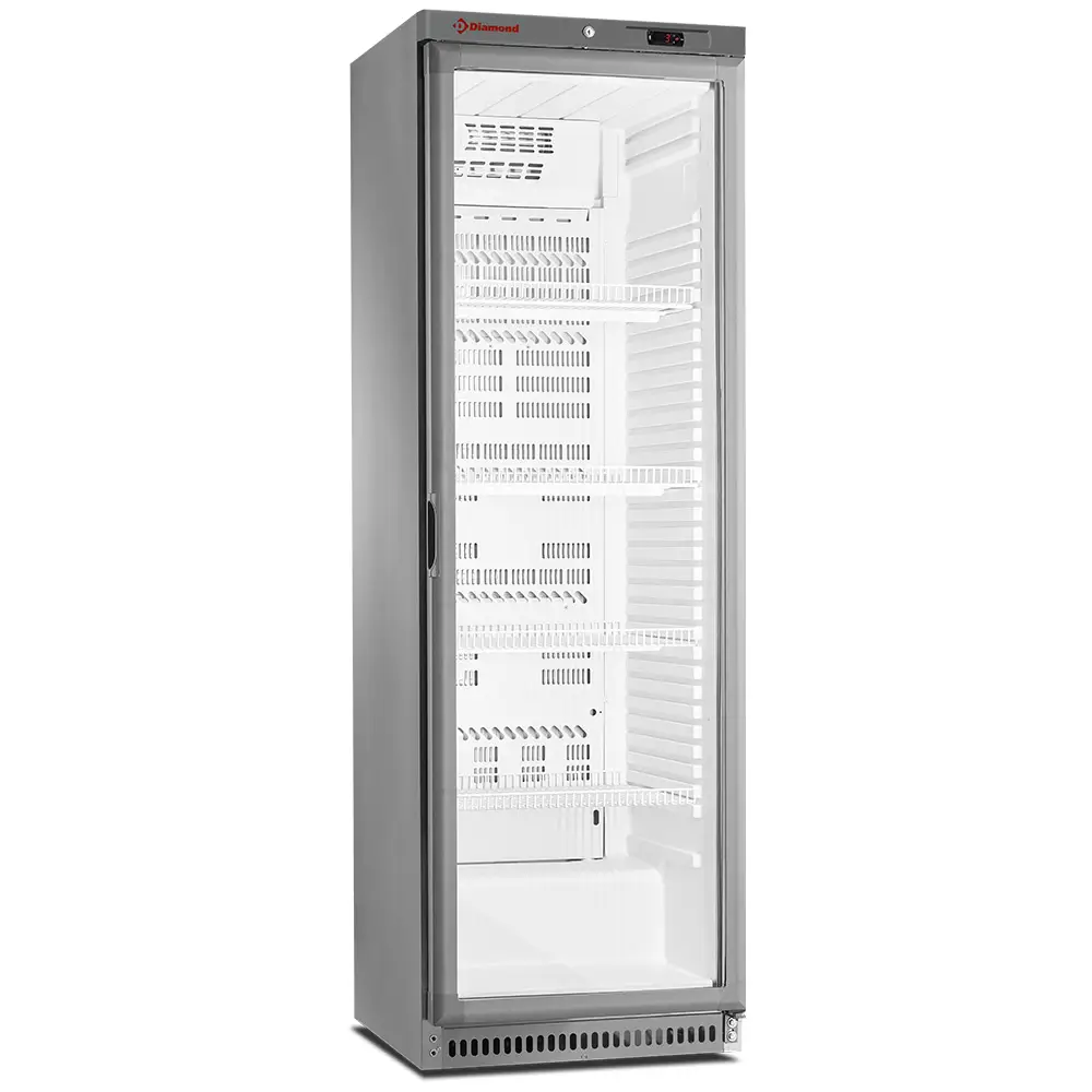 Diamond PFV402-R6X-G Ventilated Glass Door Refrigerator, 400 Litres