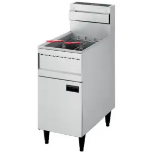 Diamond FGHR-23/N Double Basket Freestanding Gas Fryer on Neutral Closed Cupboard