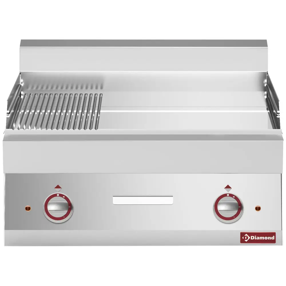 Diamond E65/PMCD7T-N 2/3 Smooth 1/3 Ribbed Electric Cooking Plate, 9kW