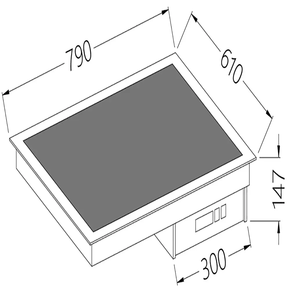 Diamond DI/VCX08-P Vitroceramic Element Black 2X Gn 1/1