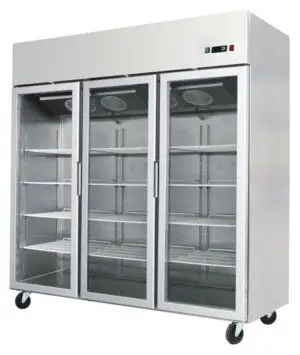 Atosa YCF9403GR Slimline Glass Triple Door Upright Fridge, 1390 Litres