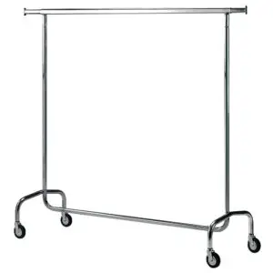 Diamond PVD/C Clothes Hanger On Dismountable Castors, Chromed