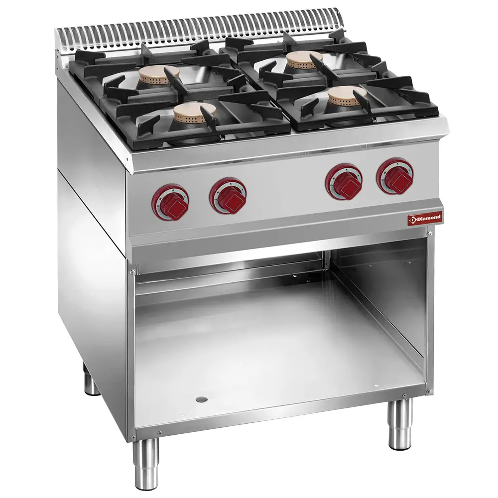 Diamond G7/4BA7-R 4 Burner Gas Range on Open Cupboard