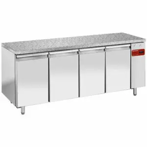 Diamond TPS4N/HG 4 Door Stainless Steel Granite Top Refrigerated Counter