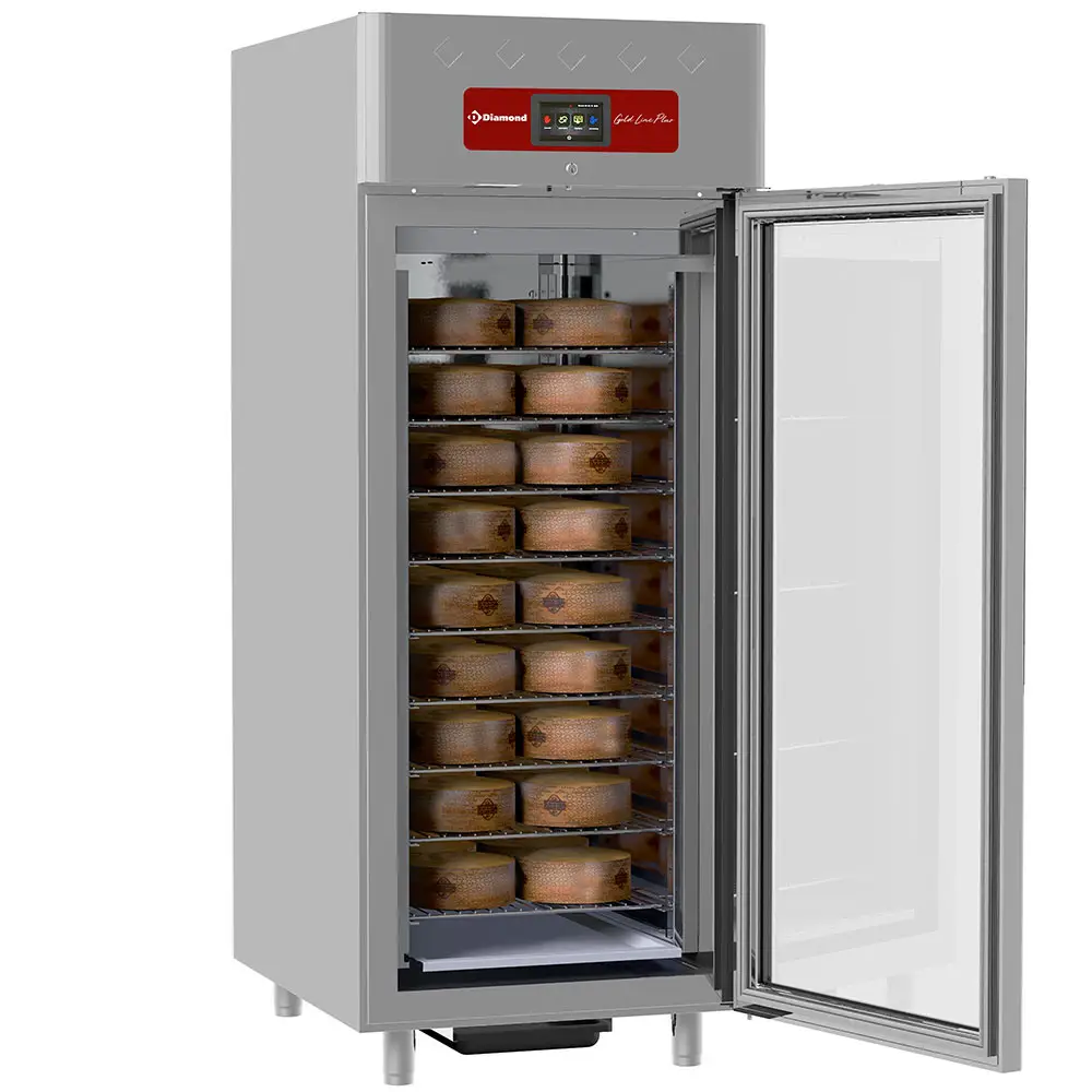 Diamond AL4S/FGF Glass Single Door Maturation Fermenting Aging Cabinet for Cheeses, 850 Litres
