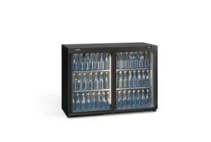 Gamko Maxiglass MG3/275SD Maxiglass Sliding Glass Double Door Black Undercounter Bottle Cooler, 275 Litres