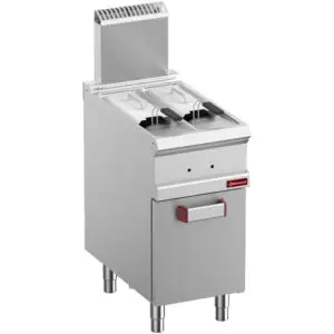 Diamond G7/F2V7A4-N Double Basket Freestanding Gas Fryer on Neutral Closed Cupboard