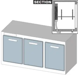 Diamond DV315 3 Door Stainless Steel Refrigerated Counter