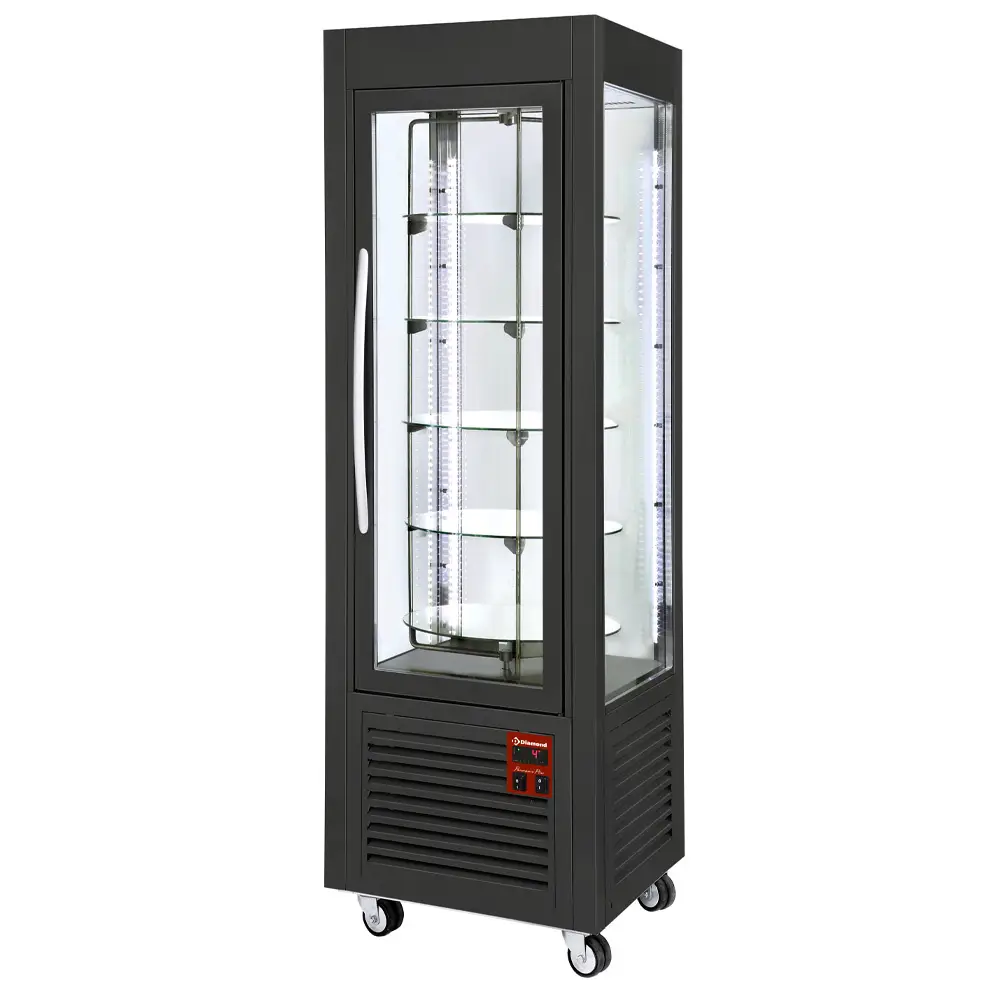 Diamond SNE/RN-B7-R2 Black Panoramic Rotating Display Refrigerator, 360 Litres