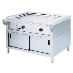 Diamond TPG2-12 Diamond TPG2-12 Freestanding 2 Area Gas Teppanyaki Plate on Cupboard
