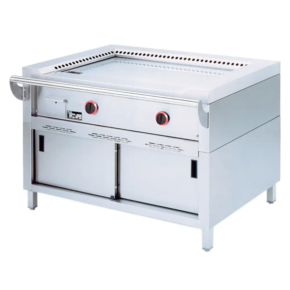 Diamond TPG2-12 Diamond TPG2-12 Freestanding 2 Area Gas Teppanyaki Plate on Cupboard
