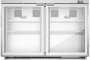 Foster HR360G/13-120 Double Glass Door Undercounter Cabinet Display Refrigerator, 360 Litres