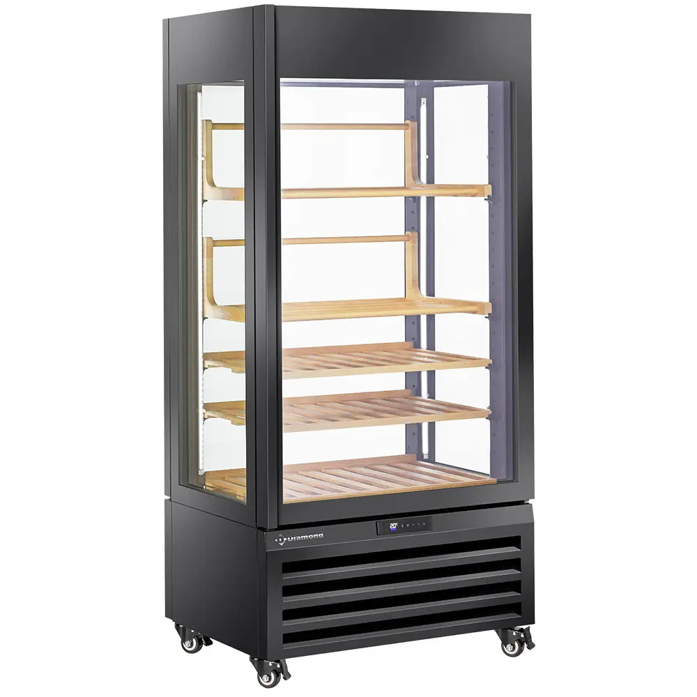 Diamond MAX-609-VB2 Glass Showcase w/ 1 Base Level & 4 Shelves, 600 Litres