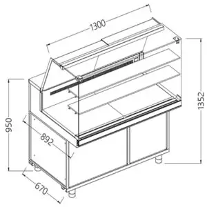 Diamond VA13X Patisserie Display Counter, 1300mm