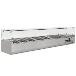 BLIZZARD 1.5m Glass Canopy 1/3 Gastronorm Prep Top