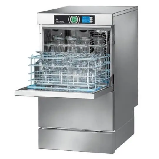 Hobart GCPROIW-10B 400mm Basket Frontloading Commercial Glasswasher with Chemical Pump, Drain Pump & RO - 16 Pint Capacity
