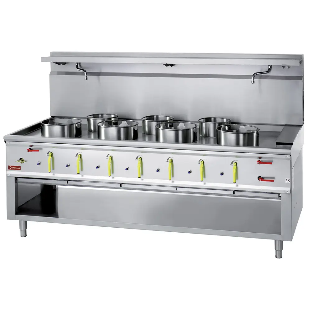 Diamond CHINA/7L 7 Burner Wok Gas Stove with Water Curtain