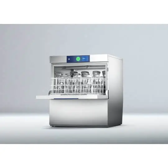 Hobart GXCSW-11B 500mm Basket Frontloading Commercial Glasswasher with Chemical Pump, Integral Water Softener & Drain Pump - 25 Pint Capacity