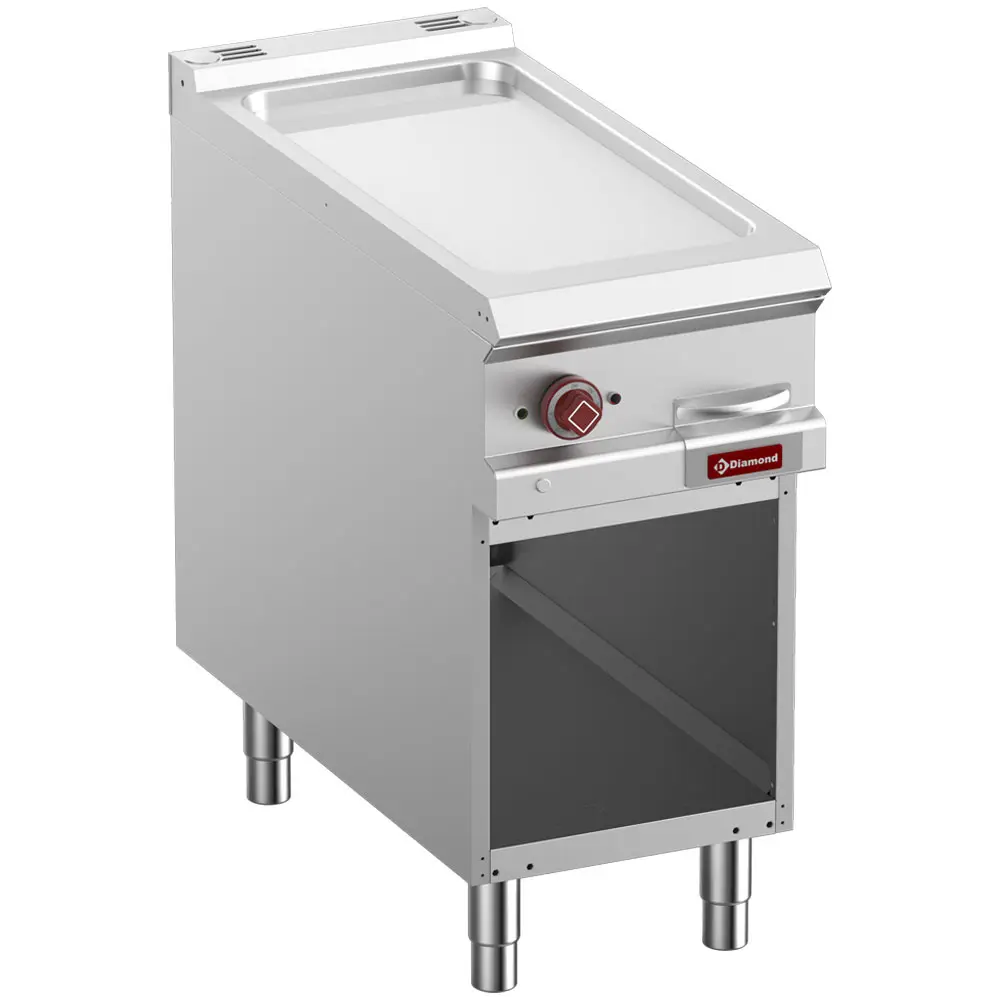 Diamond E9/PLCA4-N Smooth Elec Fry Top, Chromium-Plated, Mod.1/2, Open Cupboard