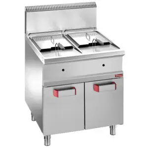 Diamond G7/F28A7 Double Basket Freestanding Gas Fryer on Closed Cupboard