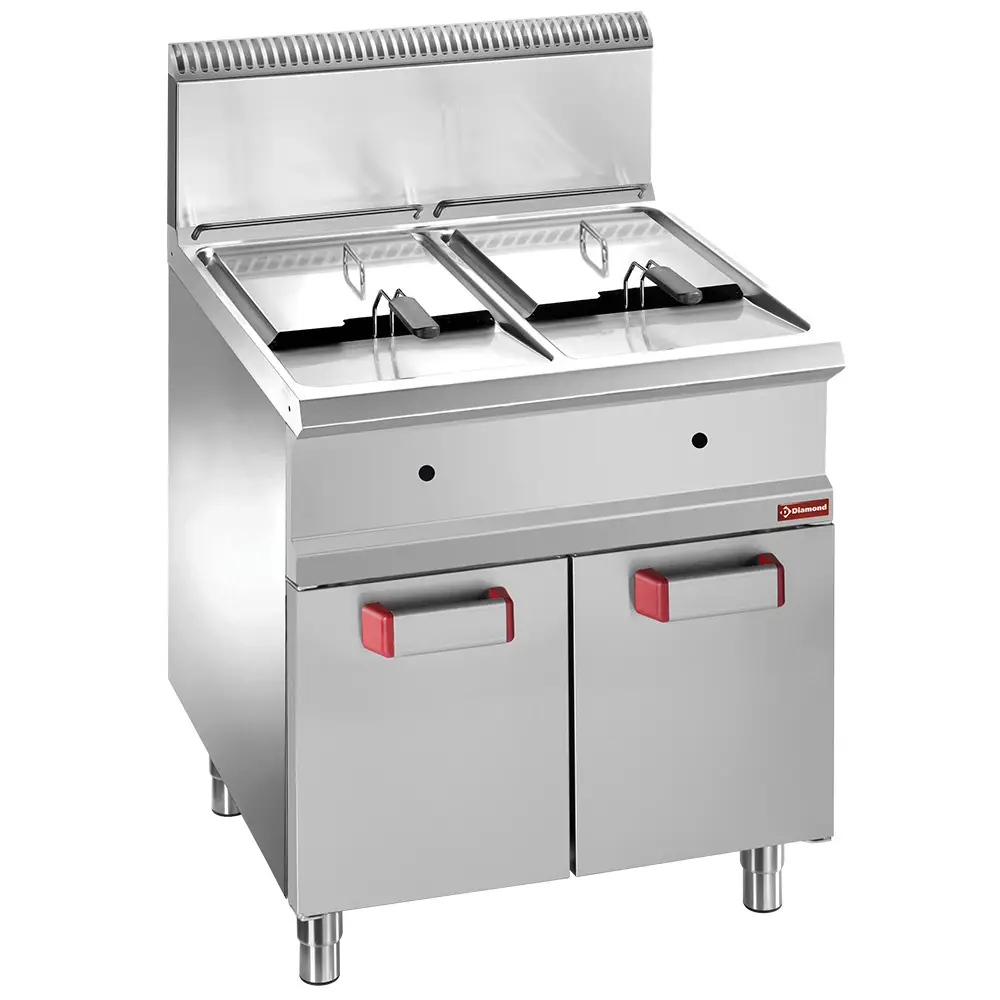 Diamond G7/F28A7 Double Basket Freestanding Gas Fryer on Closed Cupboard
