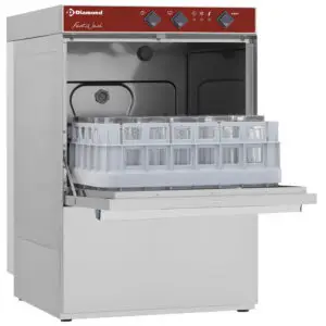 Diamond DC402/6-PS 400mm Basket Frontloading Glasswasher with Drain Pump, 16 Pint Capacity