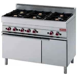 Diamond G65/6BFA11 Range with 6 open burners on gas oven and neutral cupboard