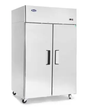 Atosa YBF9218GR Slimline Double Door Upright Fridge, 900 Litres