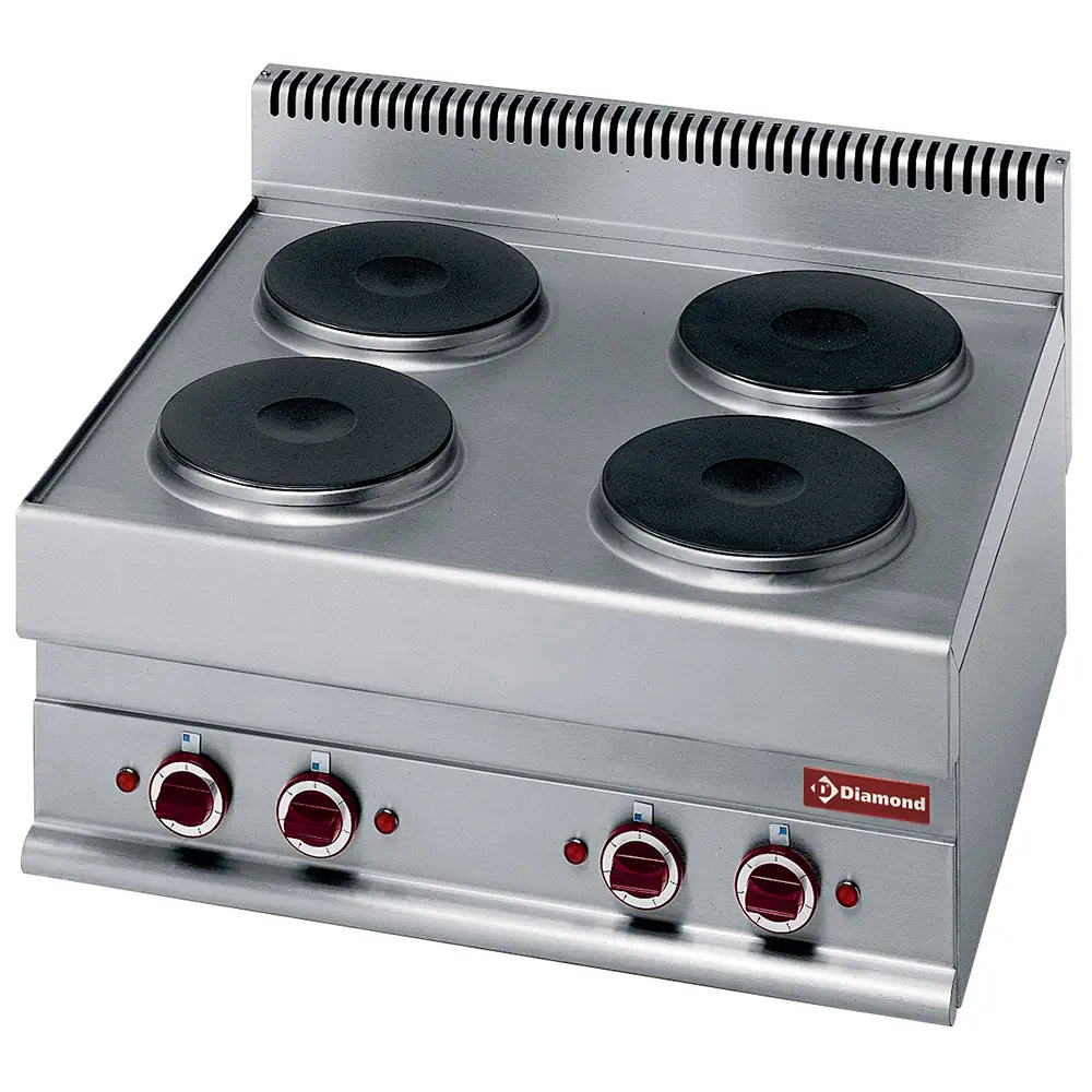 Diamond E65/4P7T-230V/3- Electric range 4 round cooking plates -top- "Alpha 650"