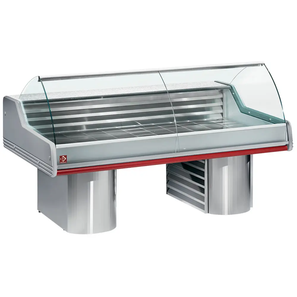 Diamond SG15B/C1-R2 Refrigerated display counters with curved glass, on bases