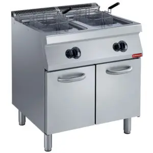 Diamond G17/F30A8-N Double Basket Freestanding Gas Fryer on 2 Neutral Closed Cupboards
