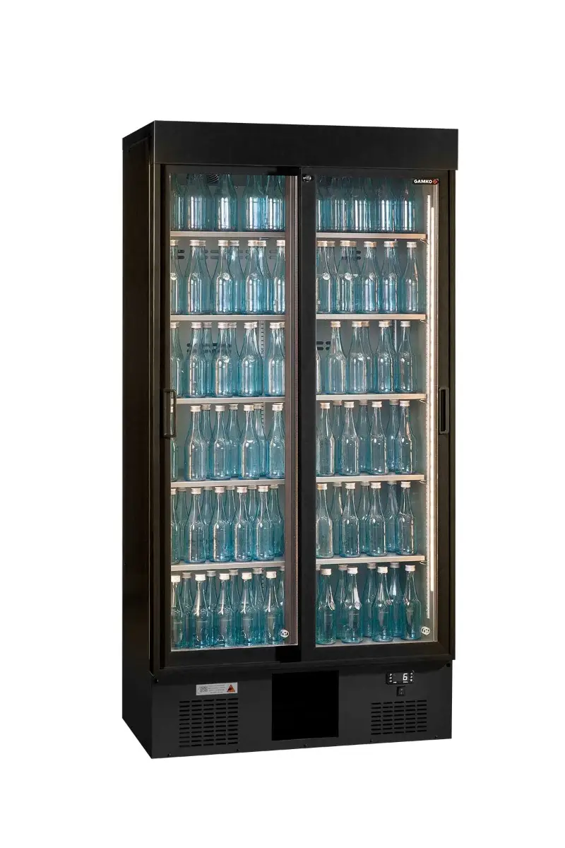 Gamko Maxiglass MG3/500SD Maxiglass Sliding Glass Double Door Upright Bottle Cooler, 500 Litres